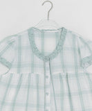 Arche Check Frill Short Sleeve Blouse