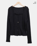 Bokan Strap Ribbed Knit Cardigan