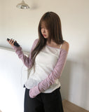 Soft Summer Raglan One-Shoulder Long Sleeve