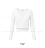 Pint Crop V-Neck Slim Long Sleeve