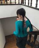 Penzo Ribbed Round Long Sleeve Cardigan