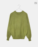 Shus Basic V-Neck Loose Fit Long Sleeve Knit