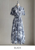 Aichoo Toile Chiffon Pattern String Long One Piece