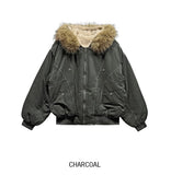 Trisher Raccoon Fur Cut-Out Padded Jumper