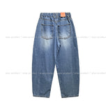 Likee semi-balloon washed denim pants