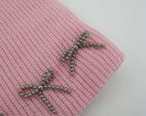 Monet Beads Ribbon Ballet Core Ribbed Beanie Hat