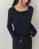 Ribe Burton V-Neck Ribbed Long Sleeve T-Shirt