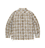 BLEACHED RAW-CUT CHECK SHIRT
