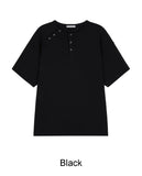 Felder Double Henley Neck Short Sleeve Tee