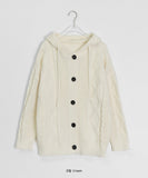 Kotori Cable Button Hood Knit Cardigan