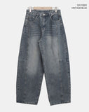 Drok cut balloon fit wide denim pants