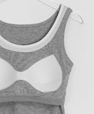 Fushke Color Matching Layered Cap sleeveless