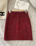Speth Pearl Tweed A-Line Mini Skirt