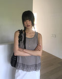 [MADE] Toyu pin tuck frill button lace sleeveless