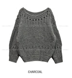 Kumo Cozy Punched Boat Neck Knit