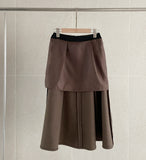 Siend Buckle Brushed Flared Skirt