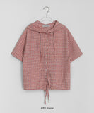 [BAONHAUS] Ryugeto Summer Check Short Sleeve Hood Shirt