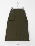 Rayden Banding Waist String Cargo Padding Long Skirt