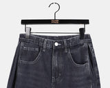 Teensy side pin tuck denim pants