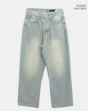 Seyou Backpoint Adjust Washed Denim Pants