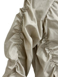 Shirring cap hood nylon jumper