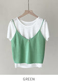[Bustier set] Bier Layered Short Sleeve Knit