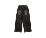 Pek Summer Adjust Snap Washing Denim Wide Pants