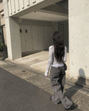 [1+1][MADE] Border Layered Tencel Long Sleeve T-shirt