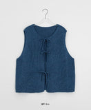 Chohind ribbon bokashi knit vest