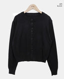 Rodun Button Point Round Neck Knit Cardigan