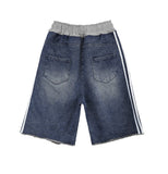 Banding Track Damage Bermuda Denim Pants