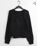 Momi Bolero Square Neck Long Sleeve Knit