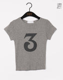 Pehole Jacquard Punching Number 3 Short-Sleeved T-Shirt