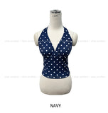 Summer dot volume halter-neck sleeveless