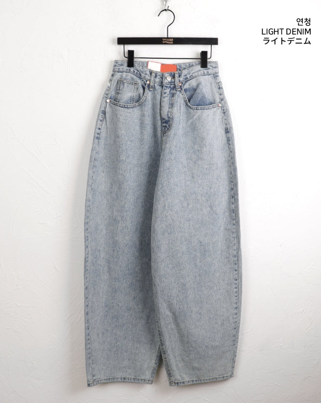【WONDER WONDER】Leone Mega Balloon Fit Long Wide Denim PT WONDER WONDER (ワンダーワンダー) - ローオンメガバルーン