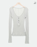 Echoes Button Long Sleeve T-shirt