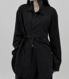 Drell Suede Wrap Blouse