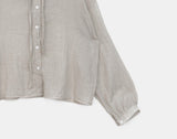 Bucker Gauze Linen Hood Long Sleeve Shirt
