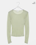 Leli See-Through Round Neck Long Sleeve T-Shirt