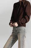 Suede High Collar Jacket