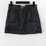 Ronco Crack Leather Miniskirt