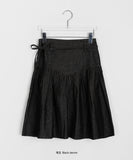 Belmi Ribbon String Denim Midi Skirt