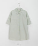 [BAONHAUS] Minep Linen Over Short Sleeve Shirt