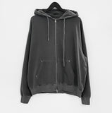 Retin rivet hooded zip-up