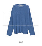 Drawn linen blend knitwear
