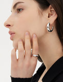 Champagne Full Moon Silver Clean Ring
