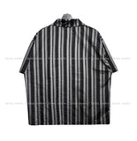 eddieroll pleated striped half shirt