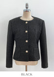 Shurea No Collar Pearl Tweed Jacket
