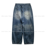 Loop Cat Washed Balloon Fit Denim Pants