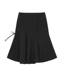 Shirring ruffle midi skirt